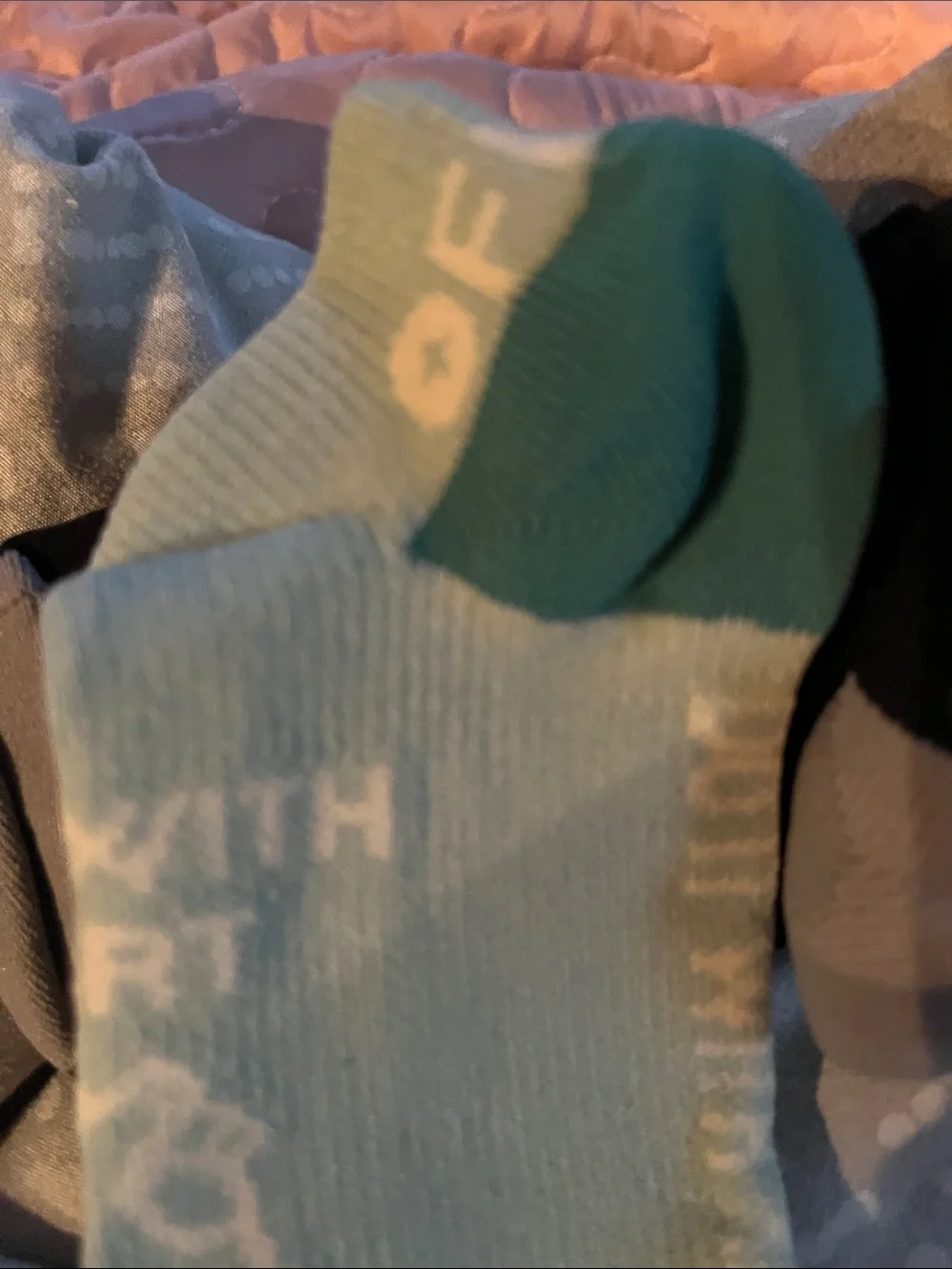 Kids Athletic No-Show Socks in Light Aqua & Black - Pack of 2